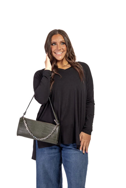 Women's V-Neck Layering Long Sleeve Tunic Top