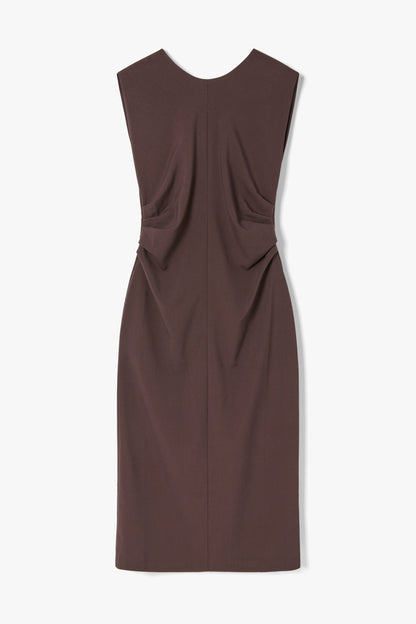 Neve Ruched Dress | Espresso Brown