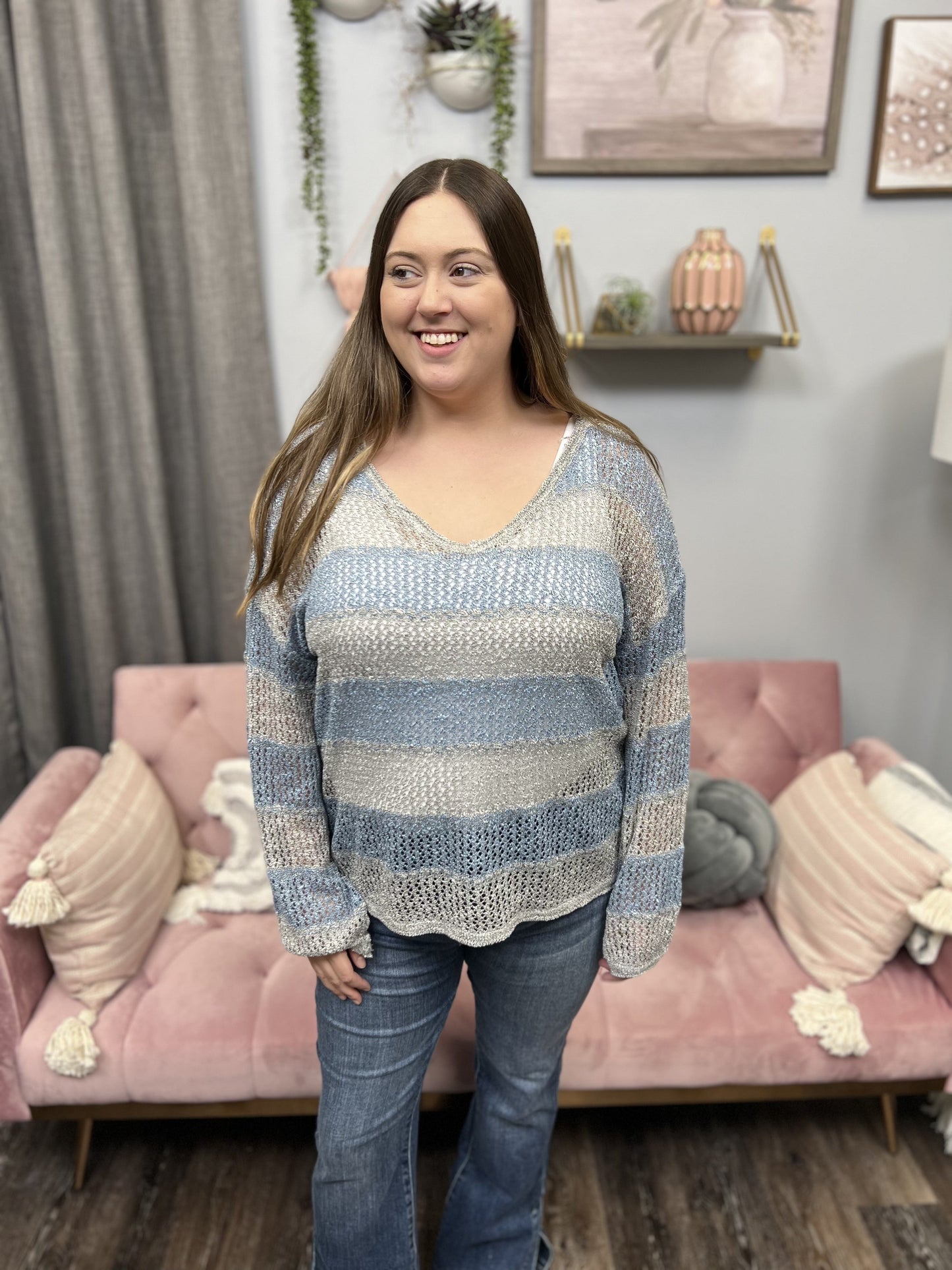 Said It All Women's Lightweight Sheer Layering Sweater