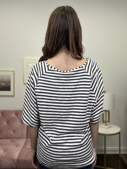 Sweet Honey Women's Striped Short Sleeve Top