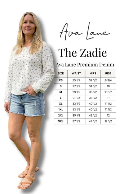 The Zadie Mid-Rise Tummy Control Distressed Denim Shorts