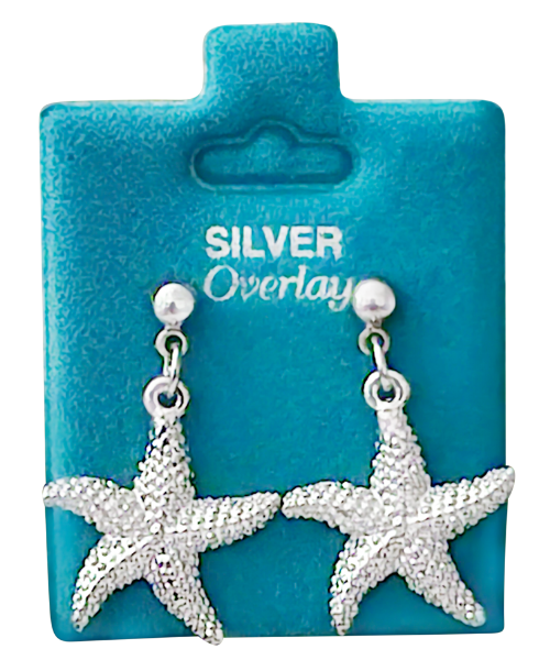 Made in USA Bumpy Starfish Drop Earrings Gold or Silver