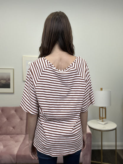 Sweet Honey Women's Striped Short Sleeve Top