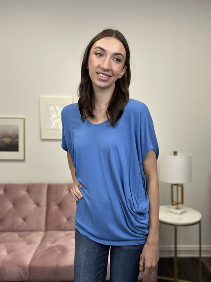 Something Simple Women's Loose Short Sleeve Top