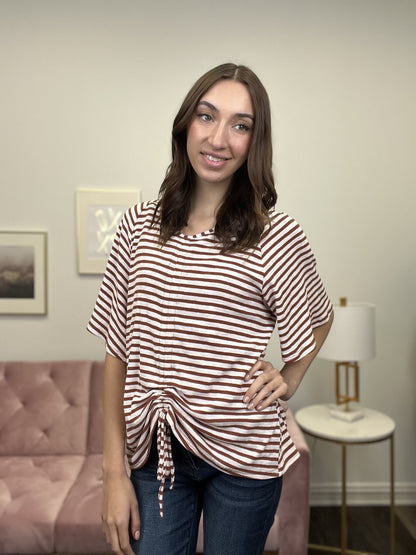 Sweet Honey Women's Striped Short Sleeve Top