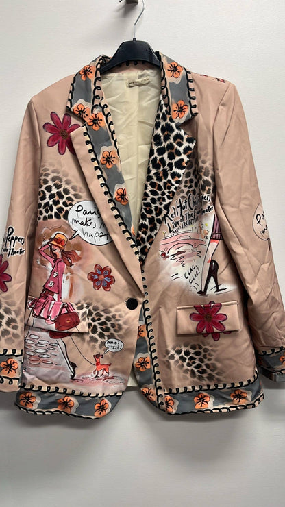 LUPA One Size Italian Parisian Chic Print Blazer  SHIPPING NOV 13-16