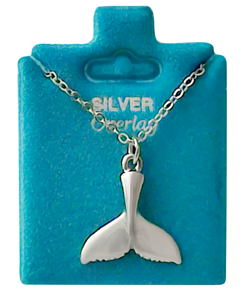 Made In USA Medium Whale Tail Necklace Gold or Silver