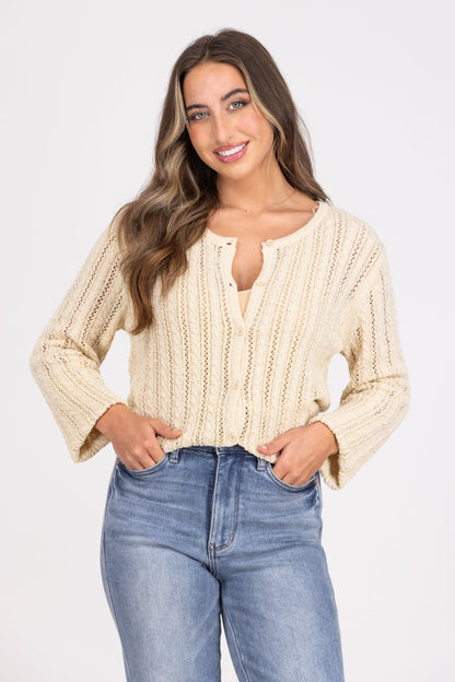 Lightweight Women's Button Down Sweater Cardigan