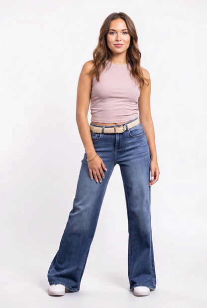 The Shelby High-Rise Wide Leg Tummy Control Jeans- Three Inseams