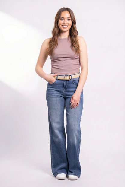 The Shelby High-Rise Wide Leg Tummy Control Jeans- Three Inseams