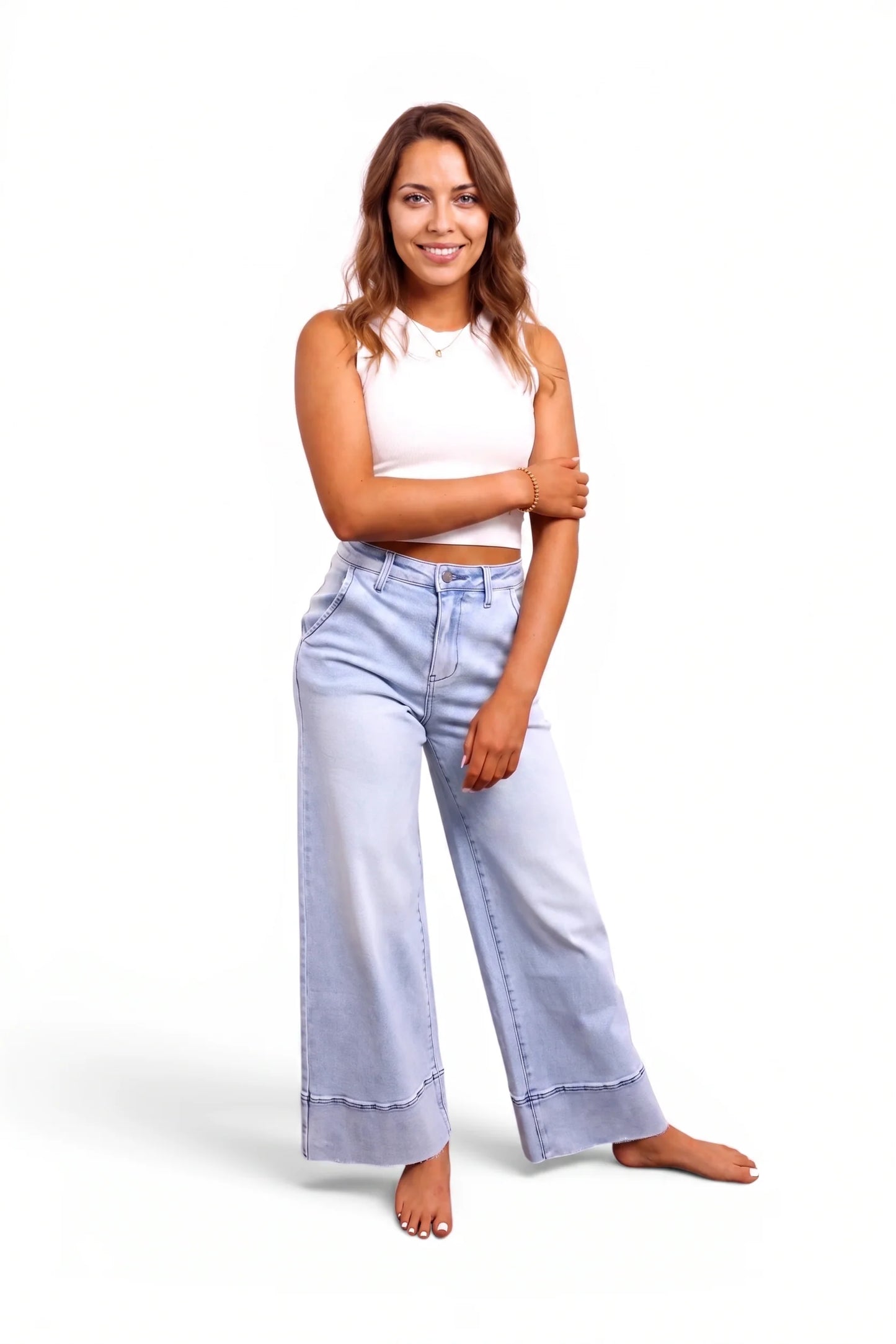 The Lynn High-Rise Booty Lifting Wide Leg Jeans