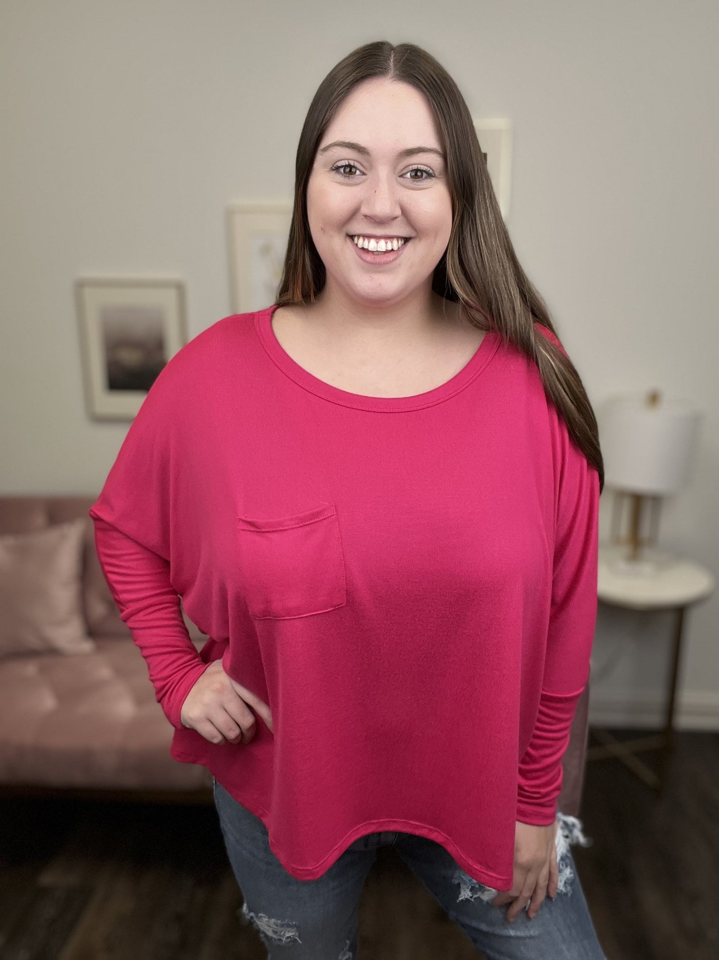 Lets Travel Women's Soft Relaxed Long Sleeve Top