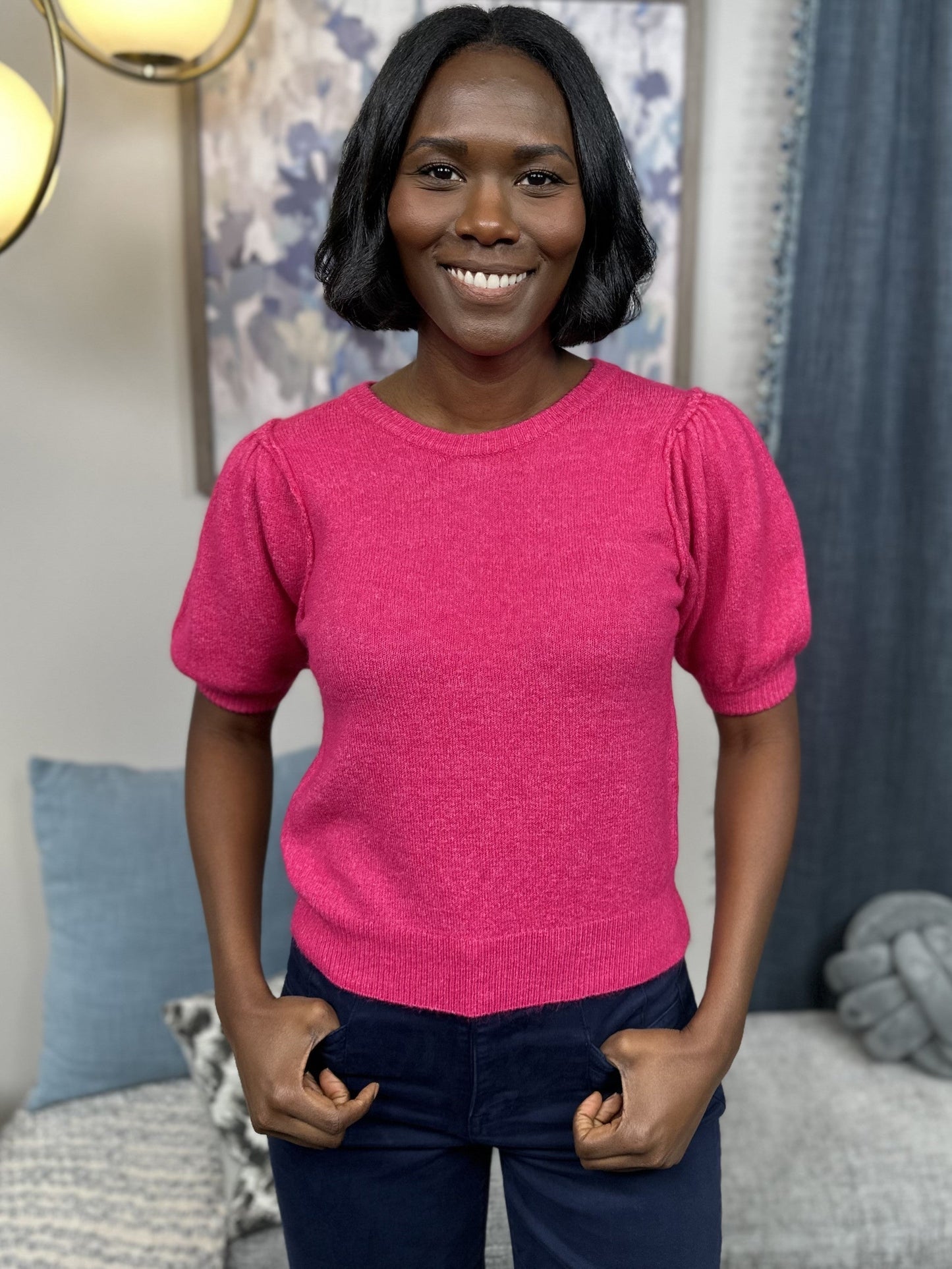 Over The Edge Women's Midweight Short Poof Sleeve Sweater