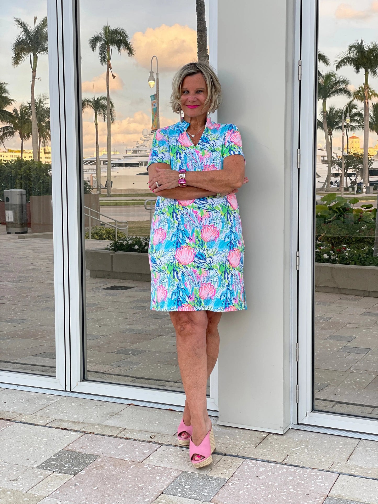 SEASHELL SHORT SLEEVE DRESS
