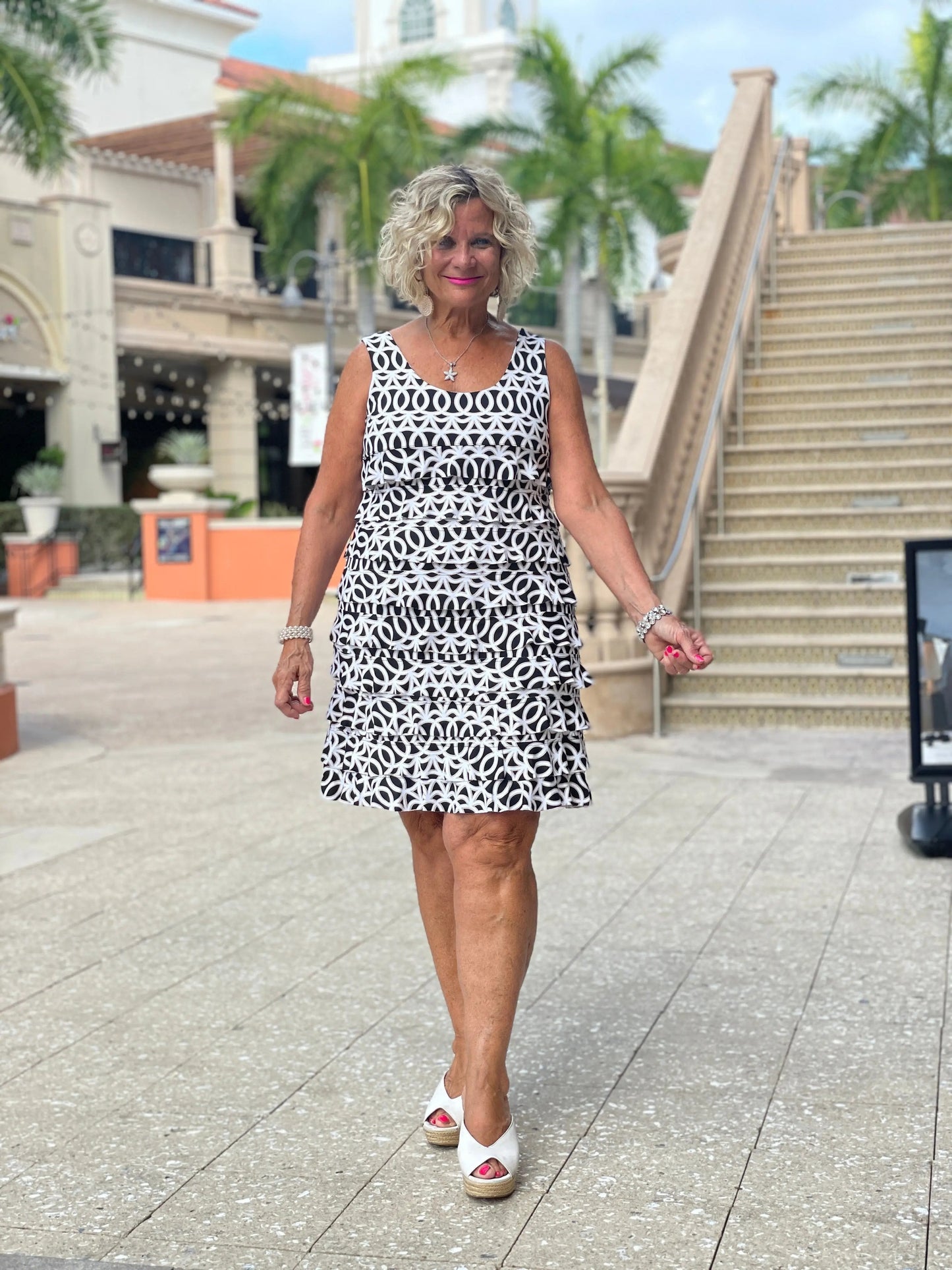 SANDBAR LAYERED RUFFLE DRESS