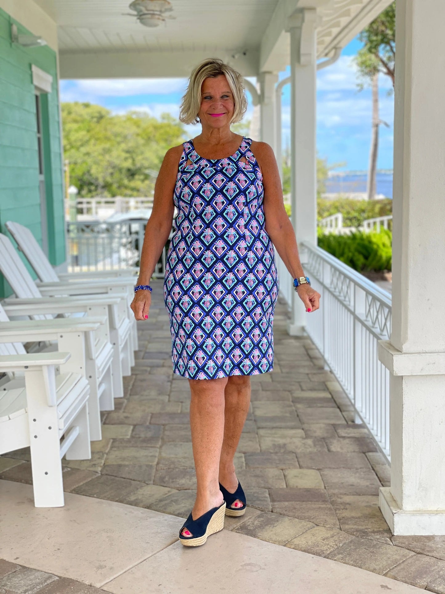 PINEAPPLE VACA HALTER DRESS