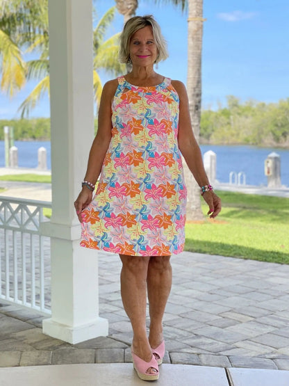 PALM BEACH GARDEN HALTER DRESS