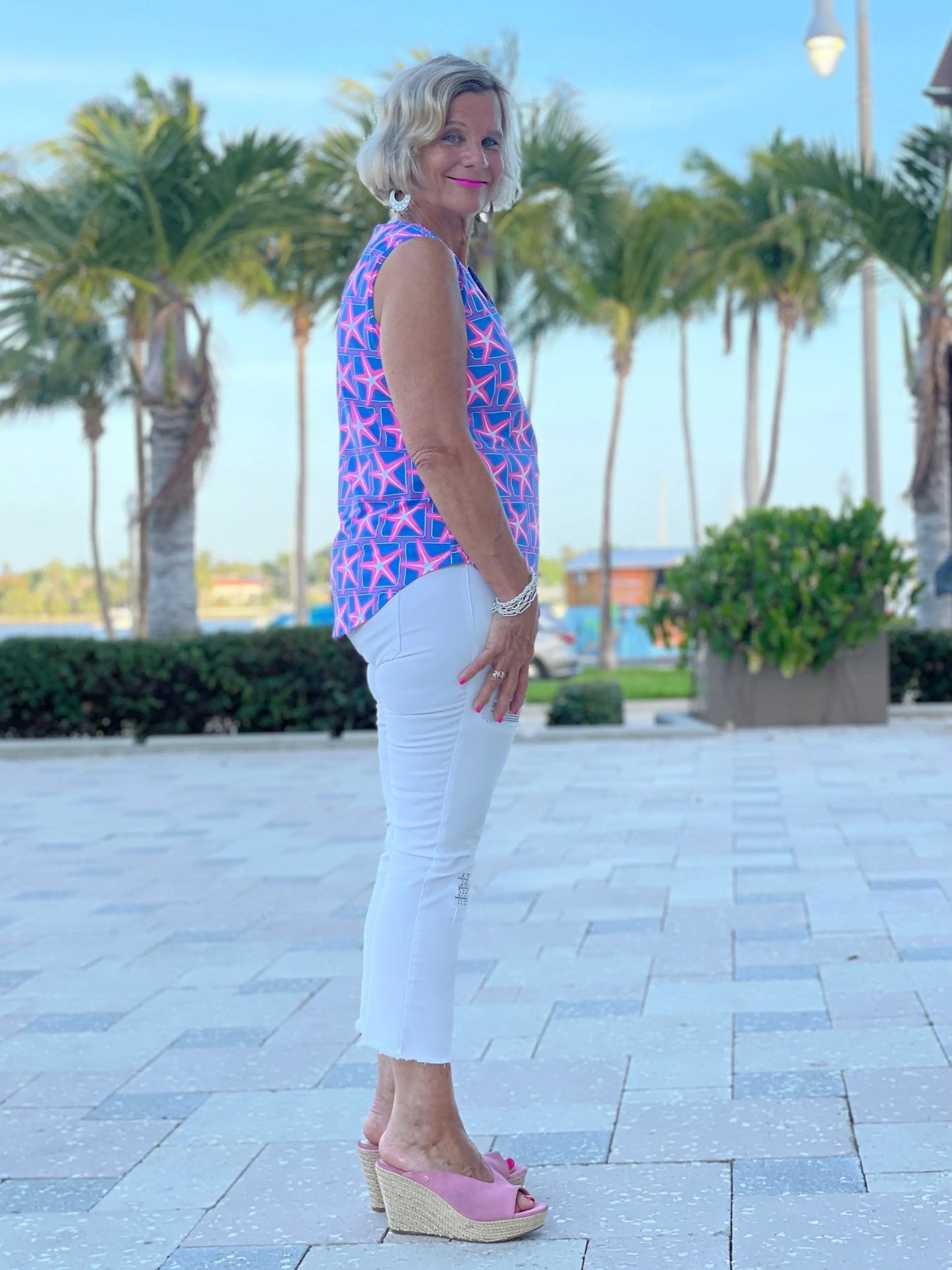 PINK STARFISH BEACH SLEEVELESS