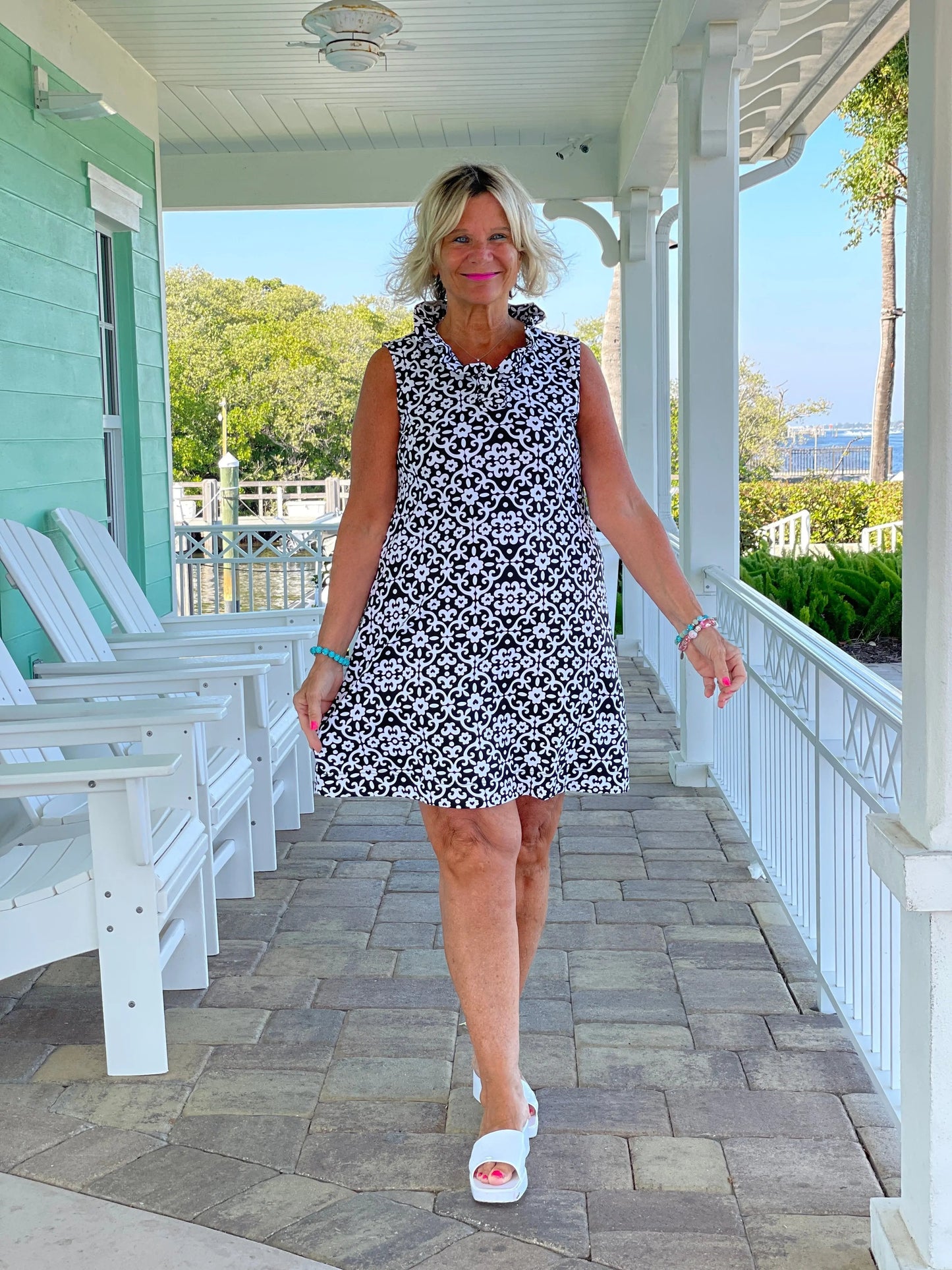 NAPLES DAY RUFFLE DRESS