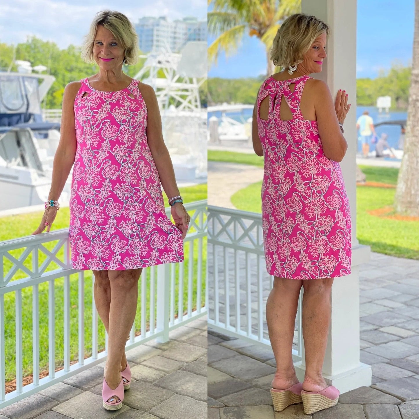 PINK LANE HALTER DRESS