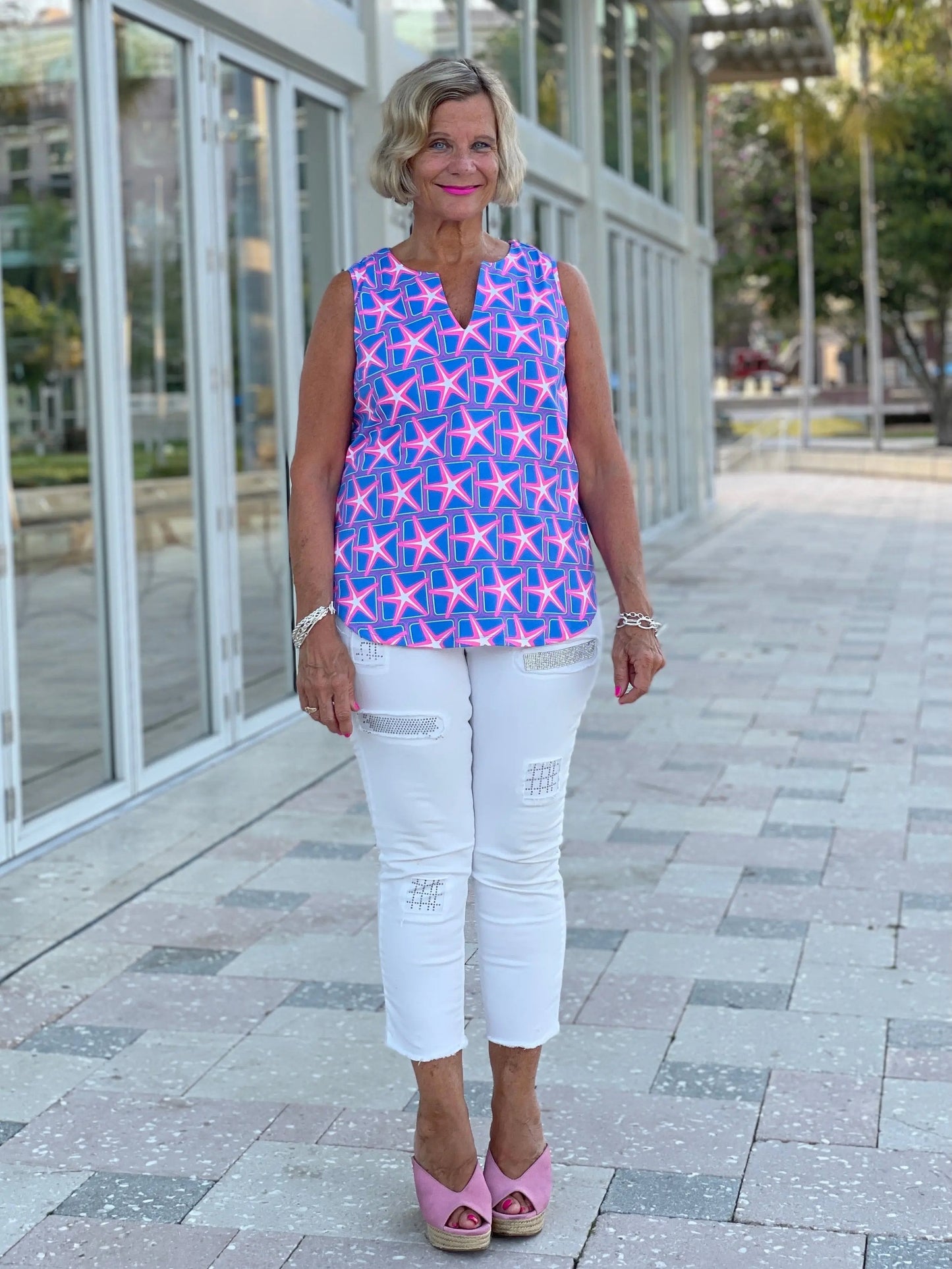 PINK STARFISH BEACH SLEEVELESS