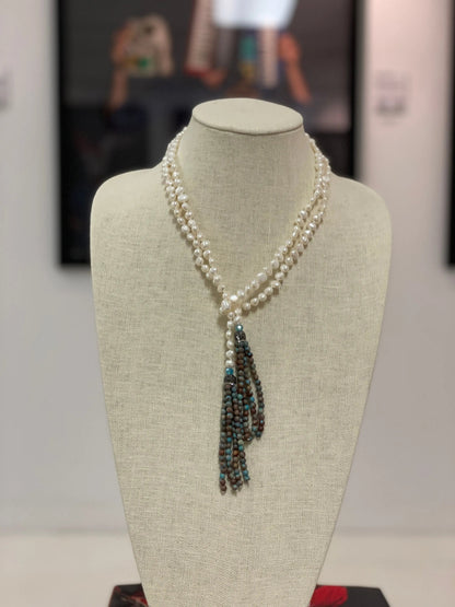 Santa Fe Aqua Lariat Necklace
