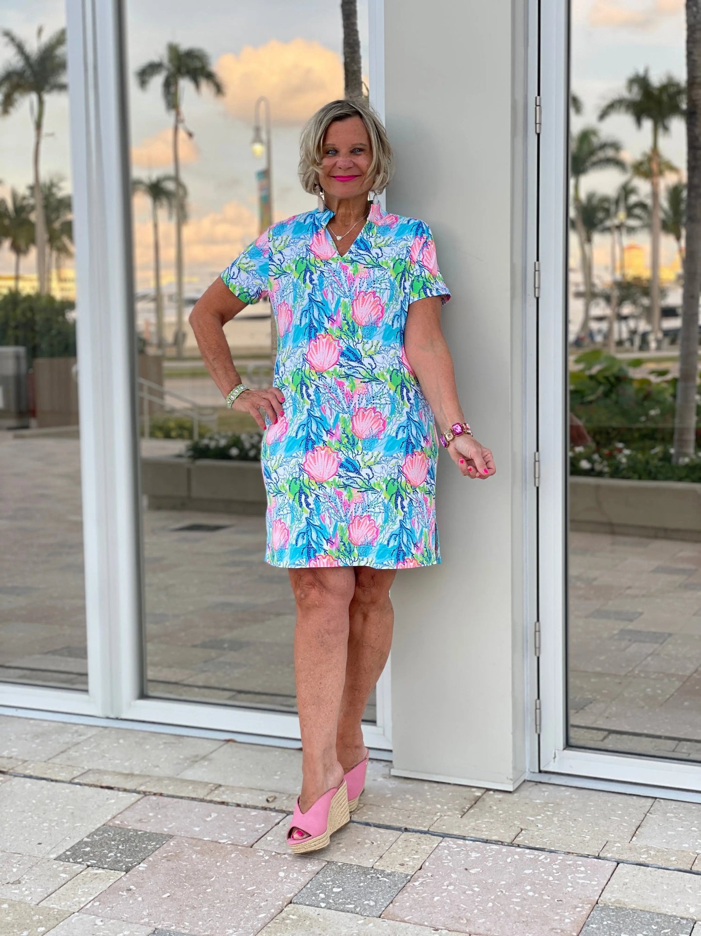 SEASHELL SHORT SLEEVE DRESS