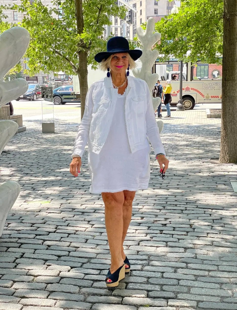 LULU-B WHITE LINEN DRESS