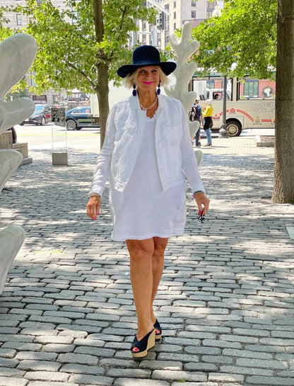 LULU-B WHITE LINEN DRESS