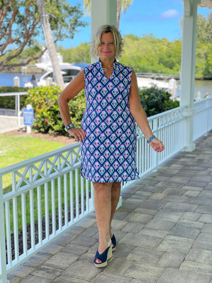PINEAPPLE VACA COLLAR DRESS