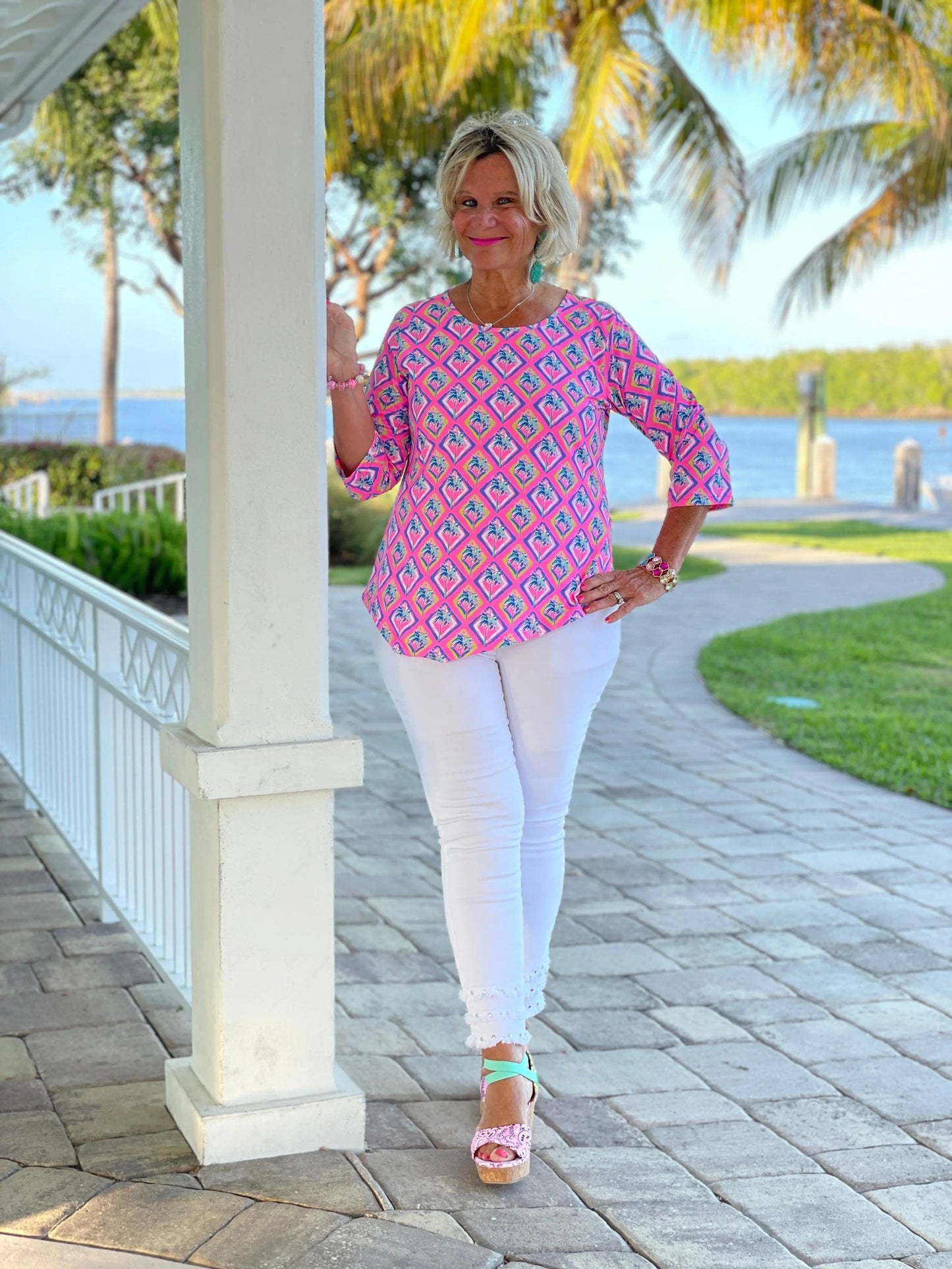 PALM TREE SIESTA ASYMMETRIC TOP