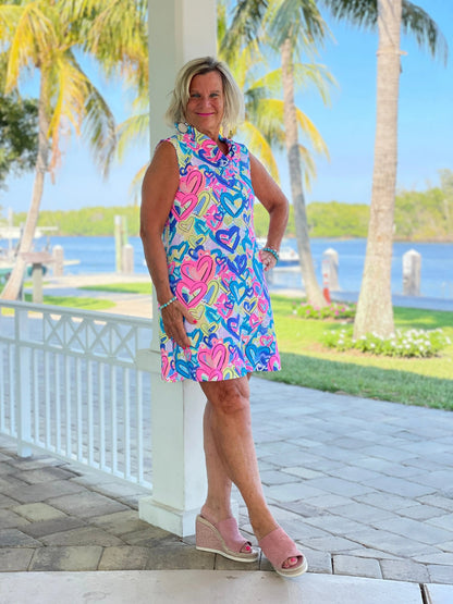 SECRET LOVE HEARTS RUFFLE DRESS