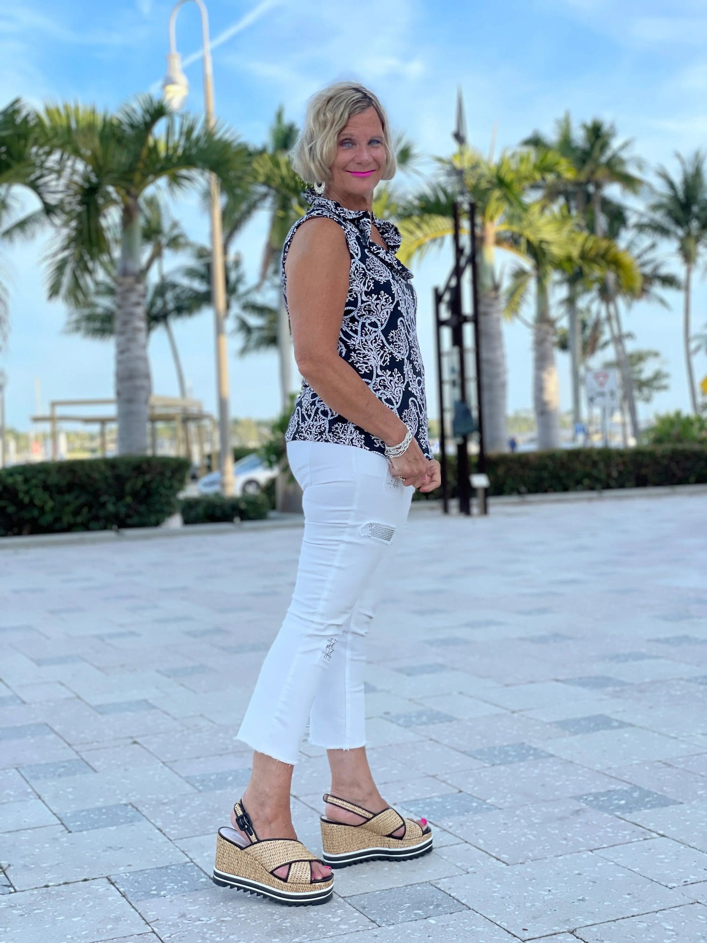 NAUTICAL LANE SLEEVELESS RUFFLE