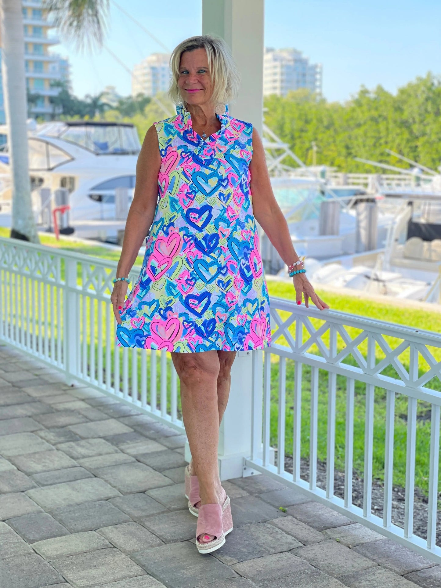 SECRET LOVE HEARTS RUFFLE DRESS