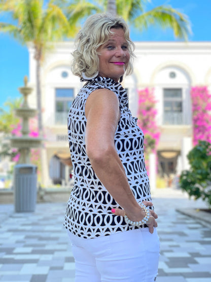 SANDBAR SLEEVELESS RUFFLE TOP