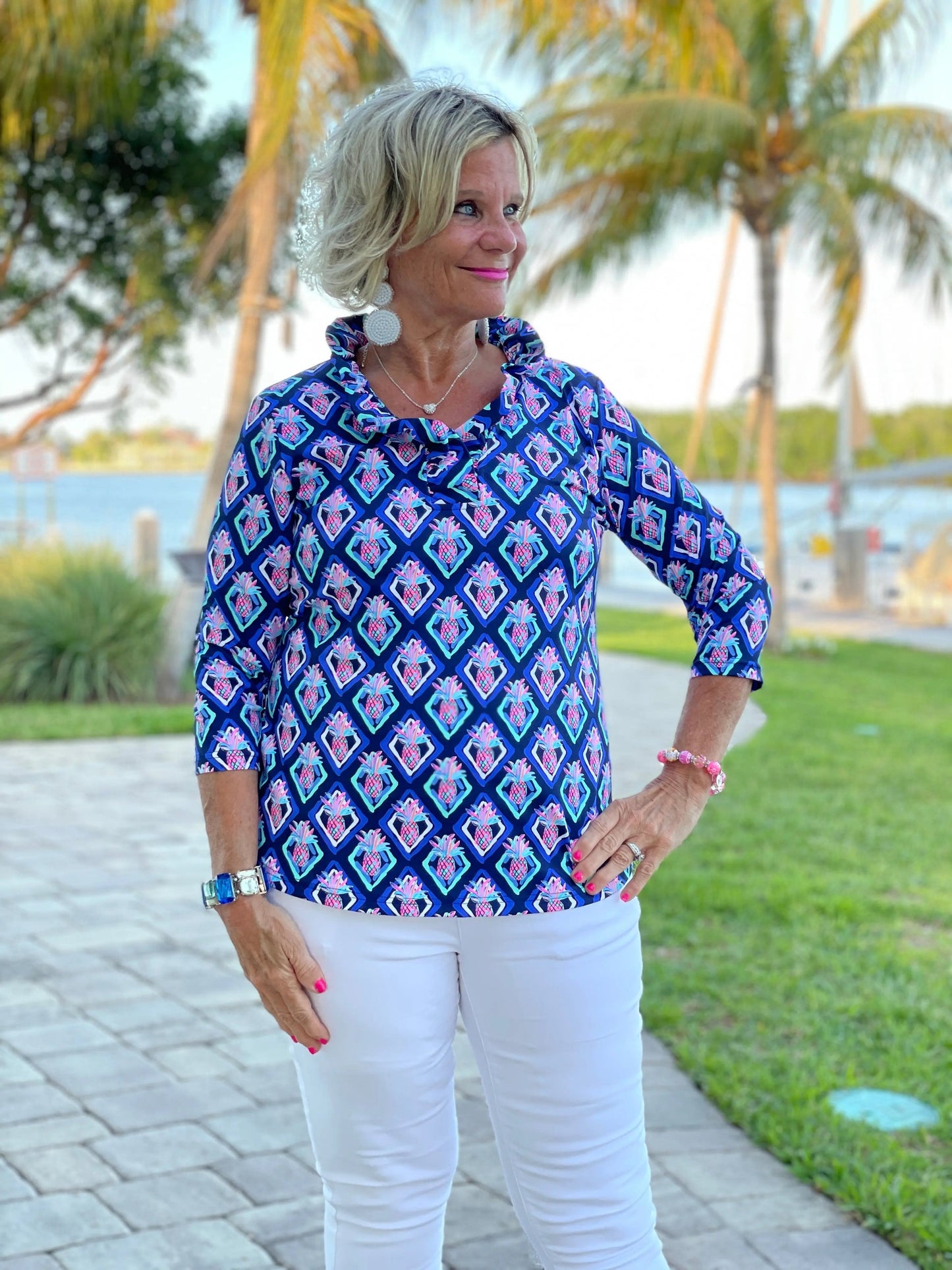 PINEAPPLE VACA RUFFLE TOP