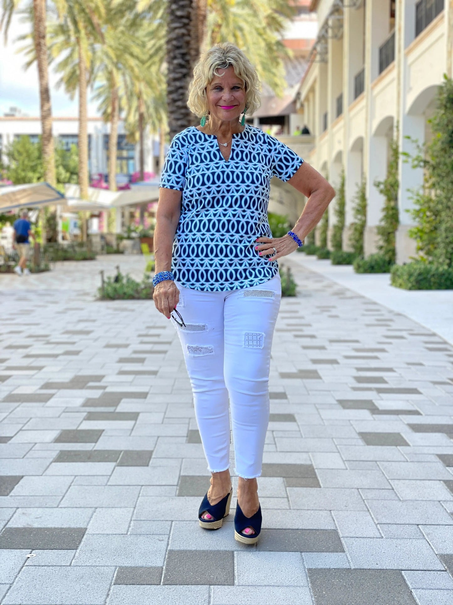 MELINA BLUE SHORT SLEEVE
