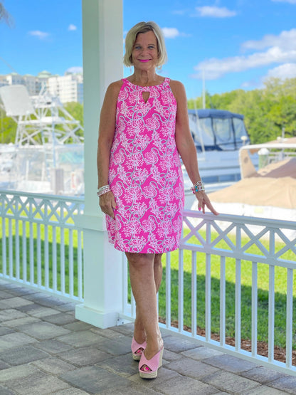 PINK LANE KEYHOLE DRESS