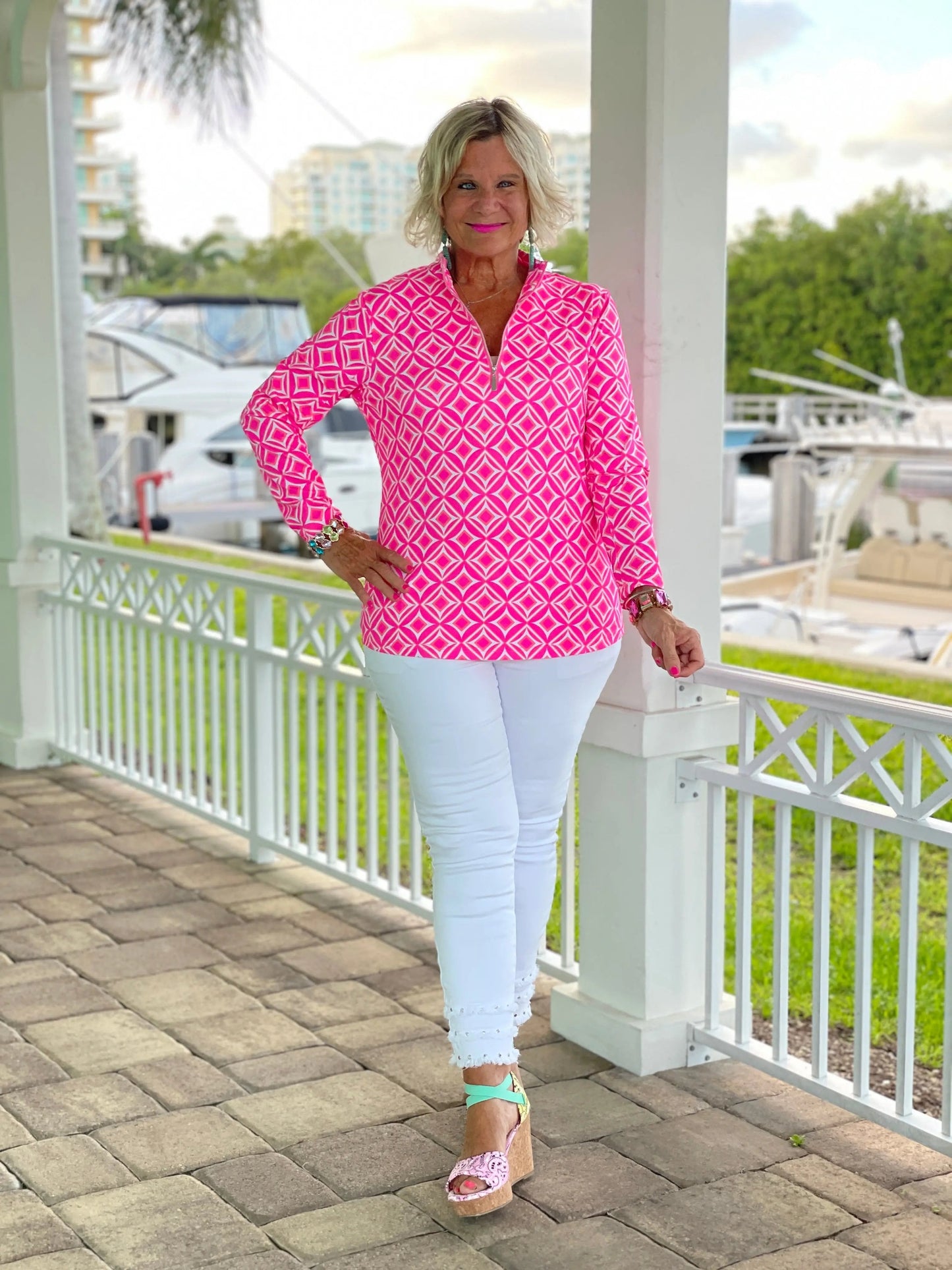 PINK DIAMONDS HALF ZIPPER