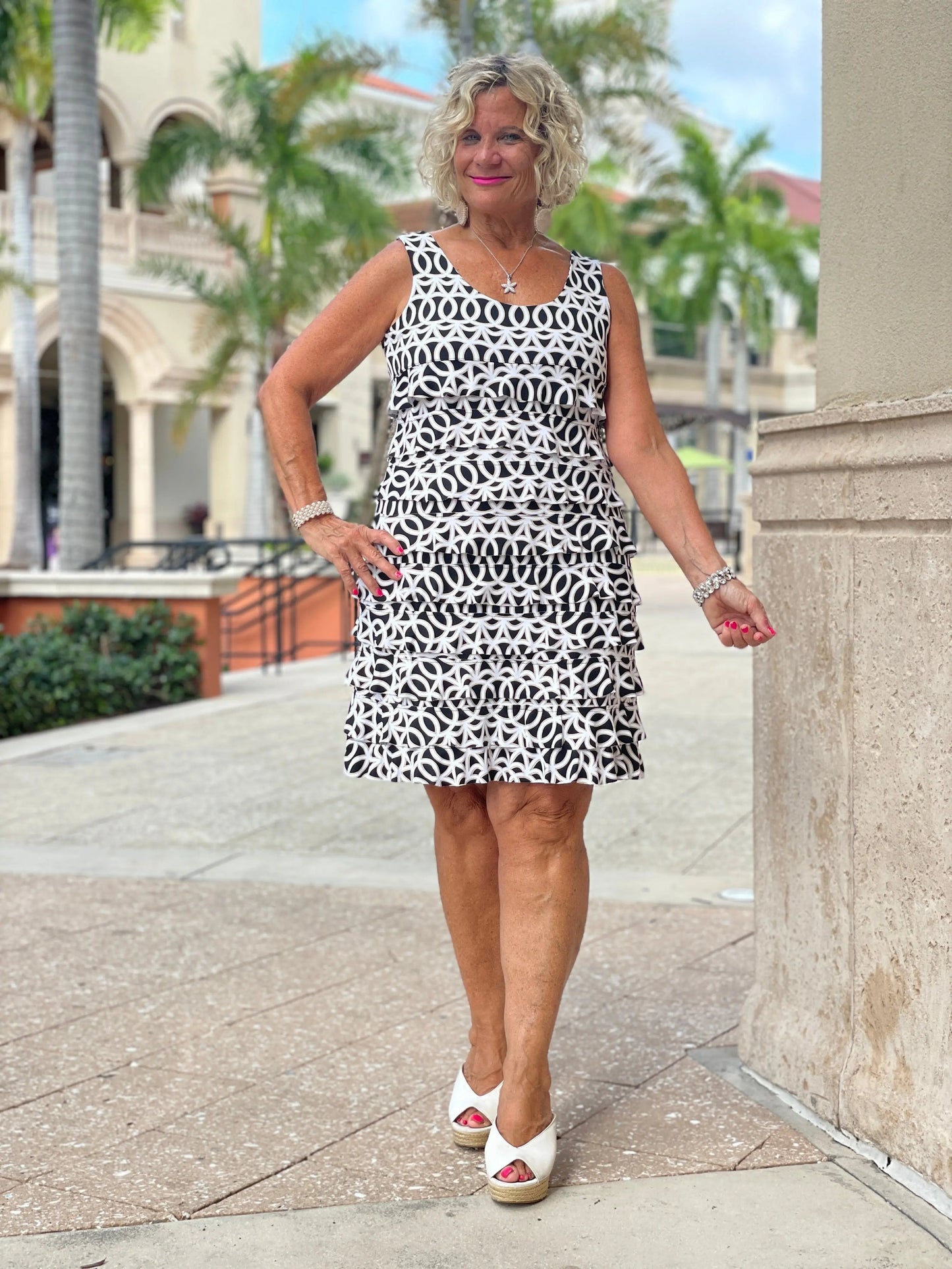 SANDBAR LAYERED RUFFLE DRESS