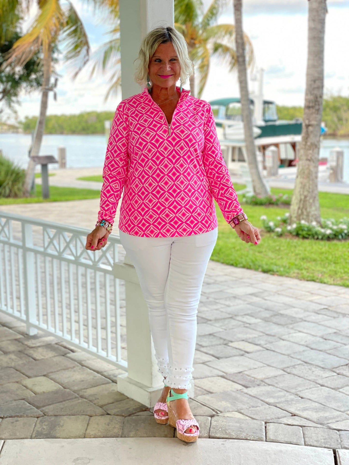 PINK DIAMONDS HALF ZIPPER