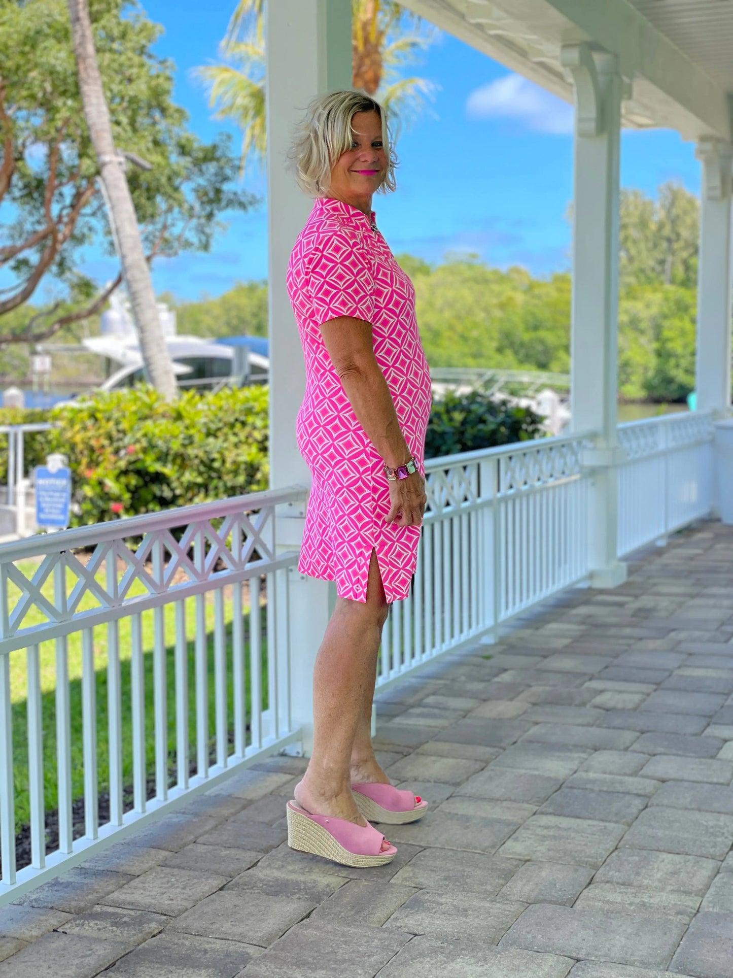 PINK DIAMONDS SHORT SLEEVE DRESS
