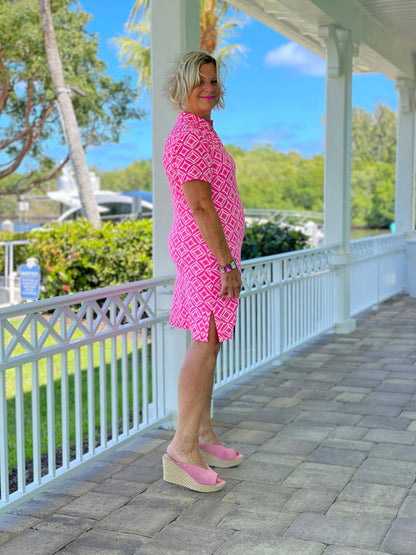 PINK DIAMONDS SHORT SLEEVE DRESS