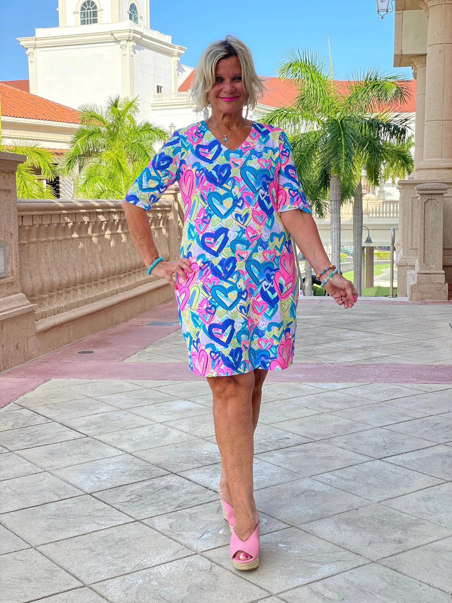 SECRET LOVE HEARTS ELBOW DRESS
