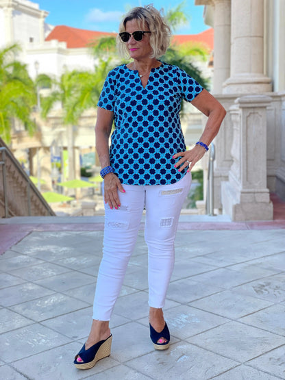 SEASIDE BLUE SHORT SLEEVE