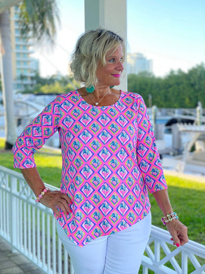 PALM TREE SIESTA ASYMMETRIC TOP