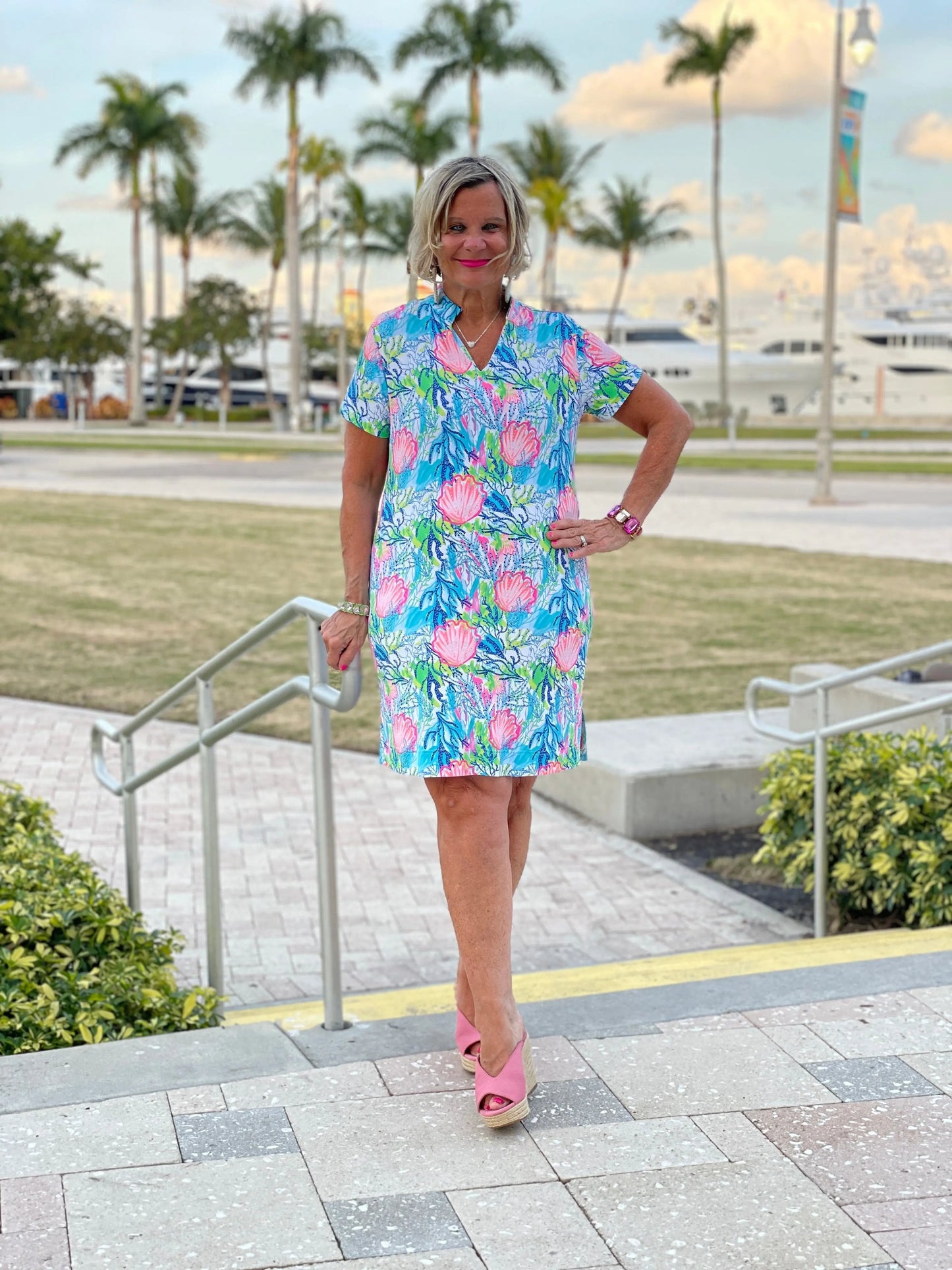 SEASHELL SHORT SLEEVE DRESS