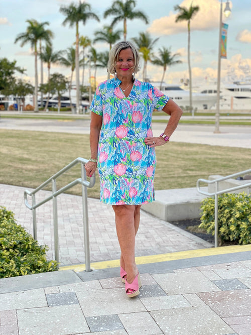 SEASHELL SHORT SLEEVE DRESS