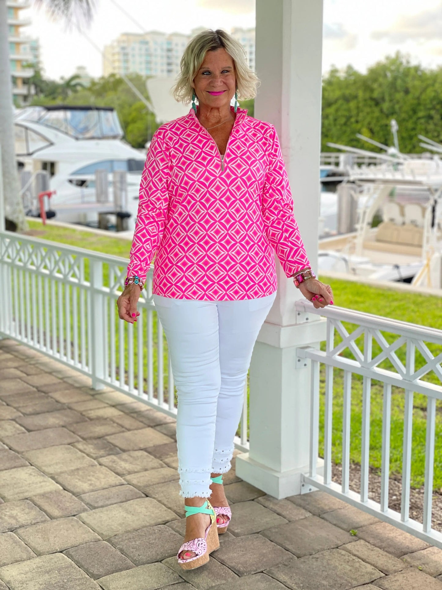 PINK DIAMONDS HALF ZIPPER