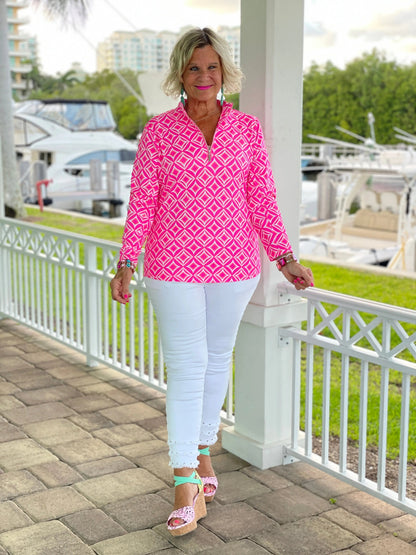 PINK DIAMONDS HALF ZIPPER